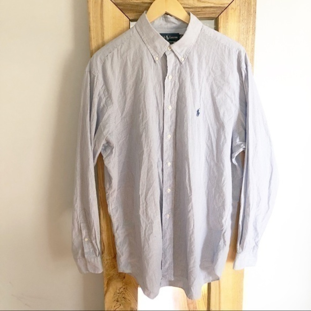 Ralph Lauren Yarmouth Button Down Blue Stripe